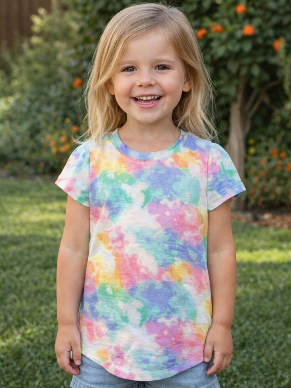 Cat & Jack 4T Pastel Tie‑Dye Short Sleeve Tee
